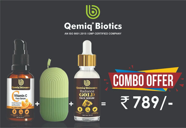 Combo Offer (Vitamin C +Gold Radiance Serum + Ice Roller) = Rs 789